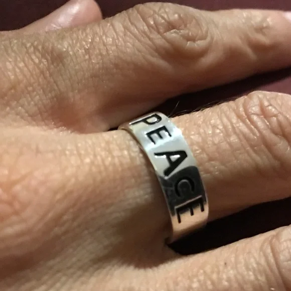Sterling Silver Peace Band Ring Size 8 - Picture 1 of 16